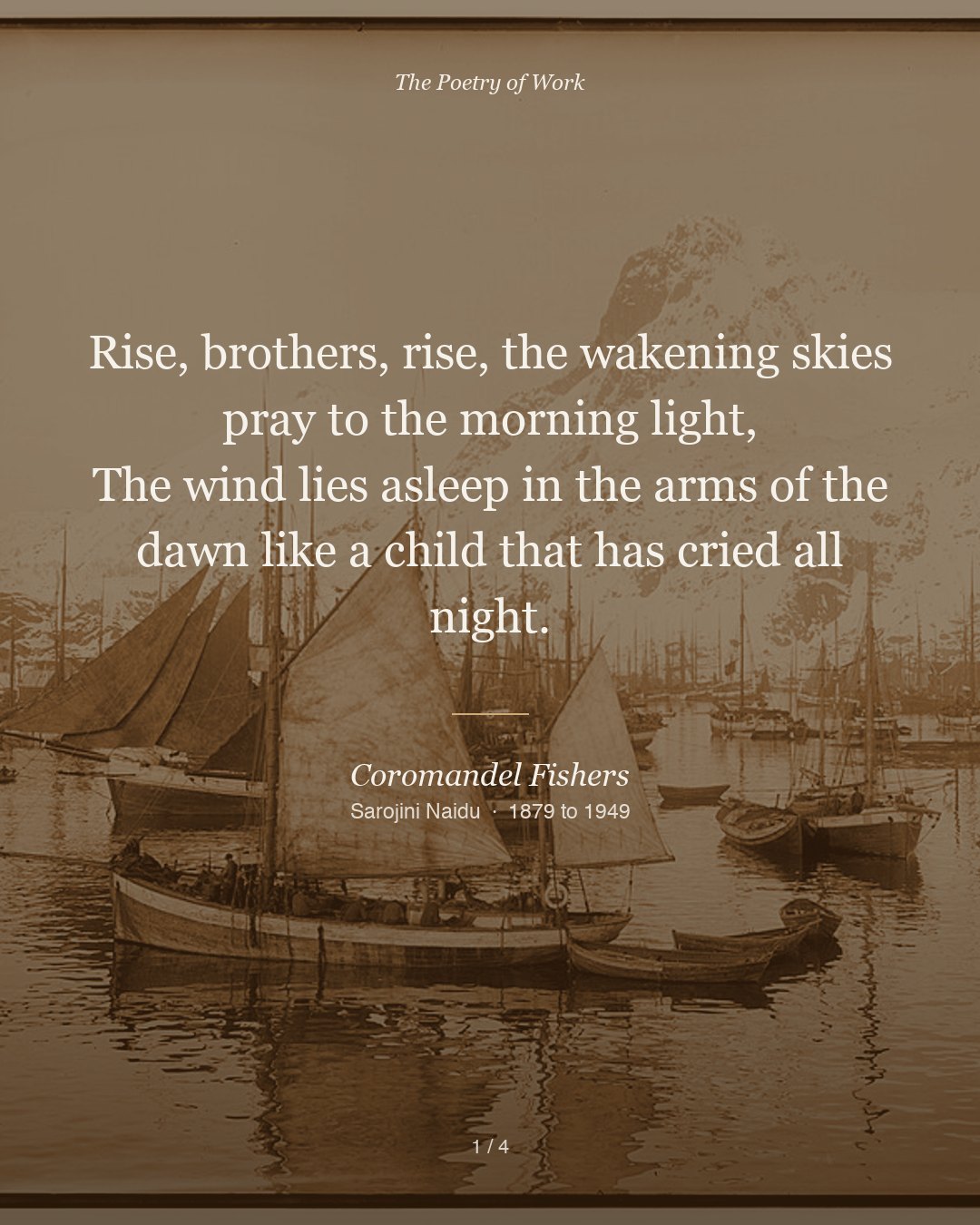 Sarojini Naidu, Coromandel Fishers, card 1 of 5