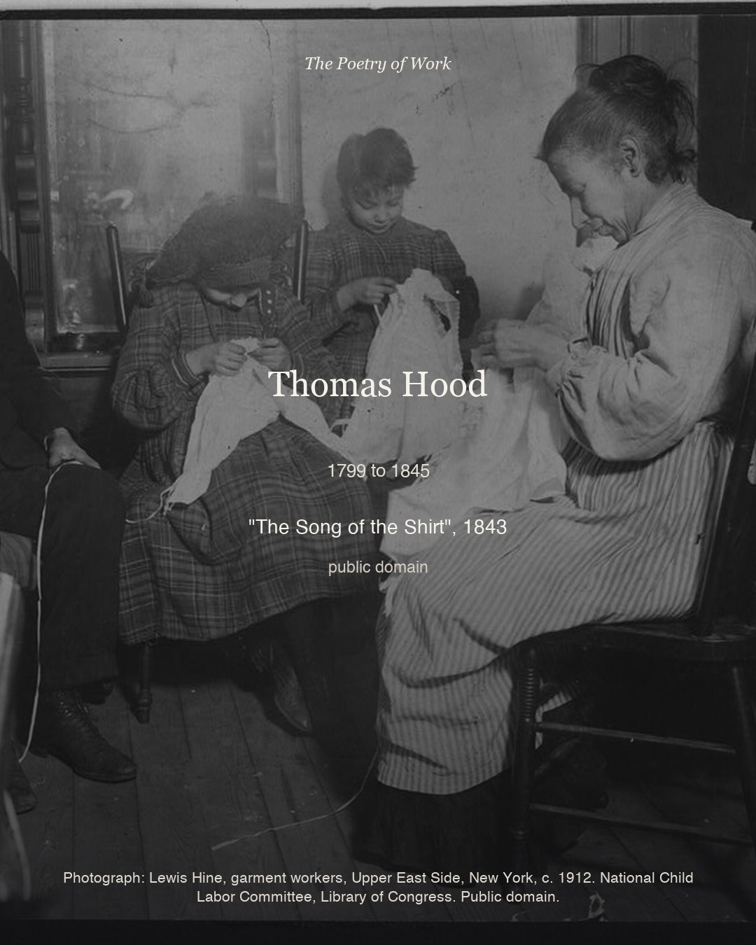 Thomas Hood, The Song of the Shirt, card 3 of 3