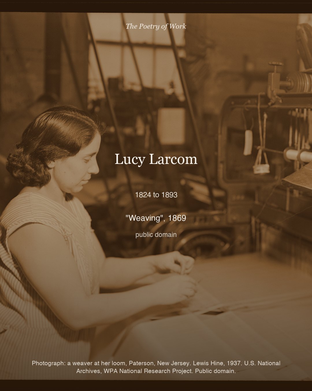 Lucy Larcom, Weaving, card 2 of 2