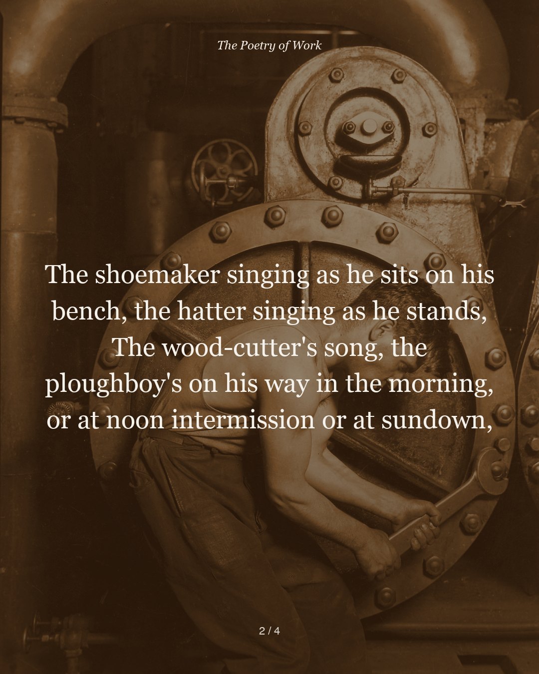 Walt Whitman, I Hear America Singing, card 2 of 5