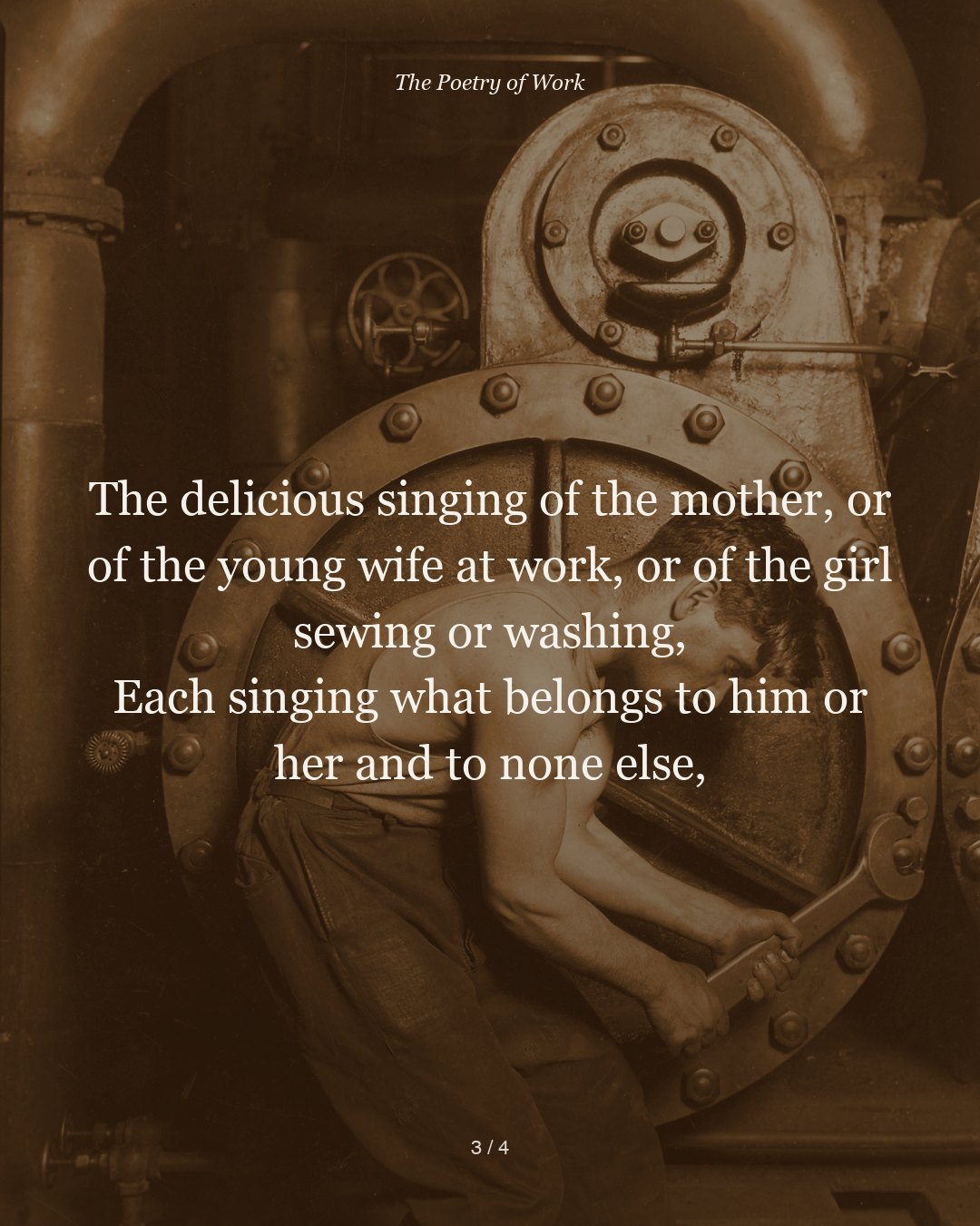 Walt Whitman, I Hear America Singing, card 3 of 5