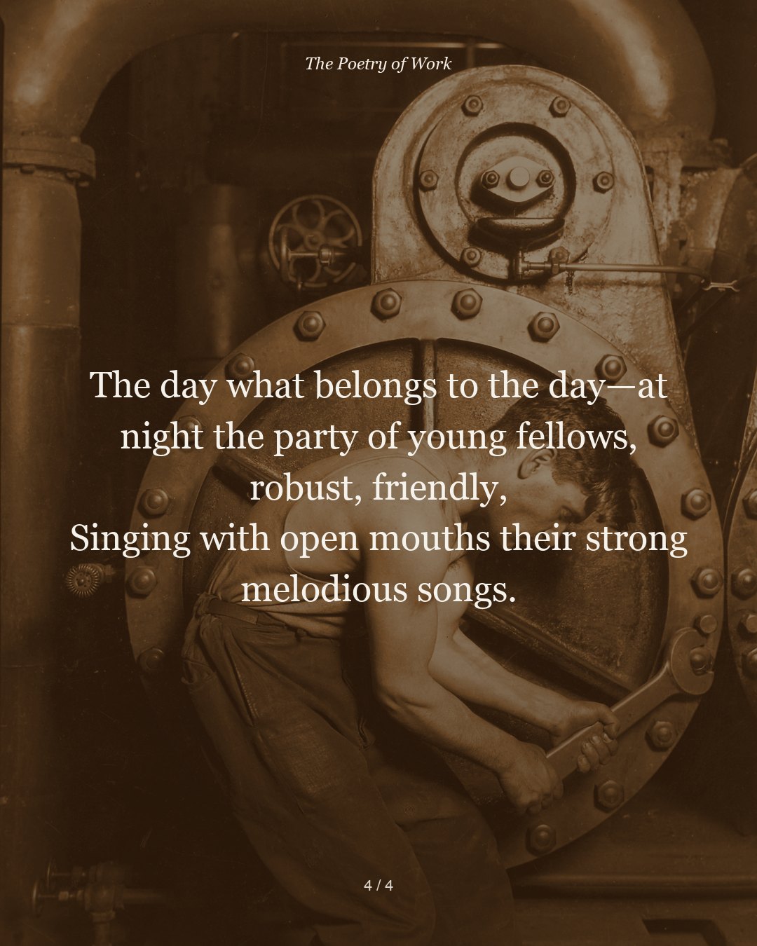 Walt Whitman, I Hear America Singing, card 4 of 5