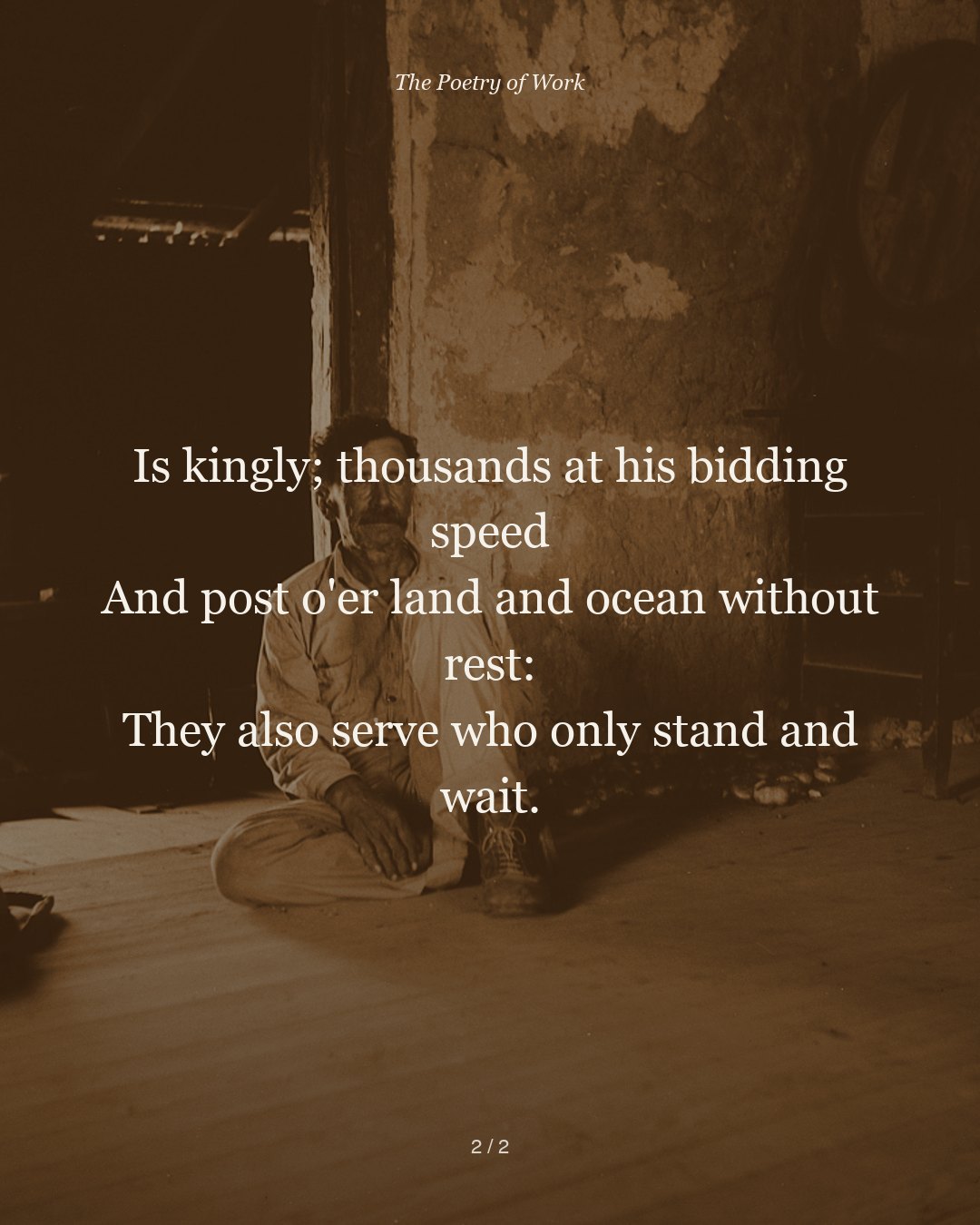 John Milton, Sonnet 19: When I Consider How My Light Is Spent, card 2 of 3